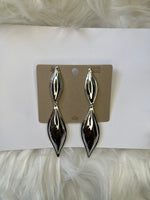 Long silver earrings