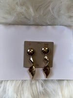 Gold long earrings