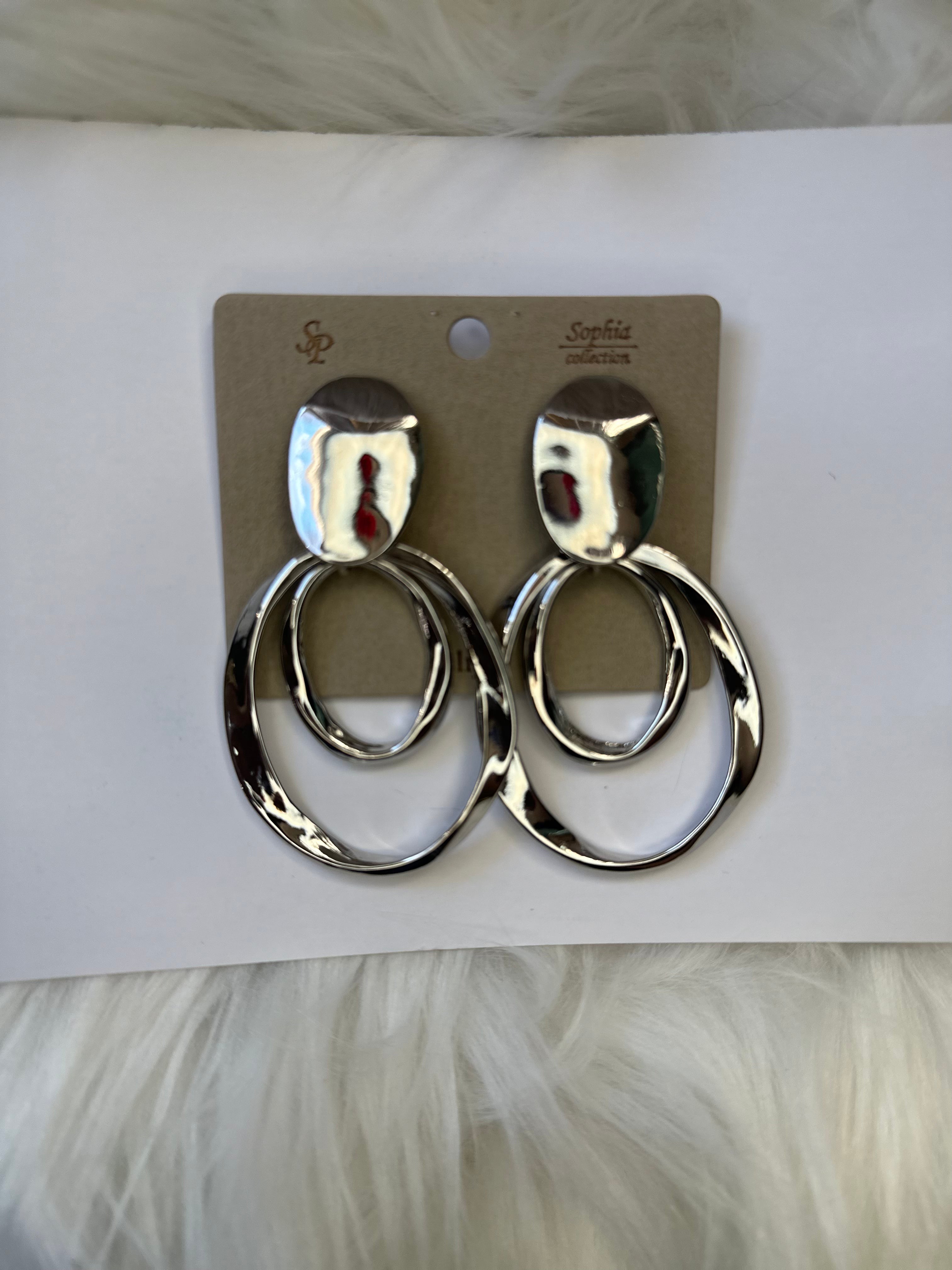 Silver hoop clip on