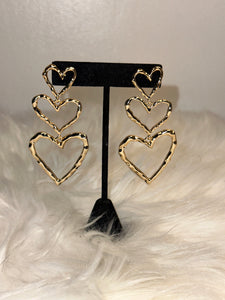 Triple heart Earrings