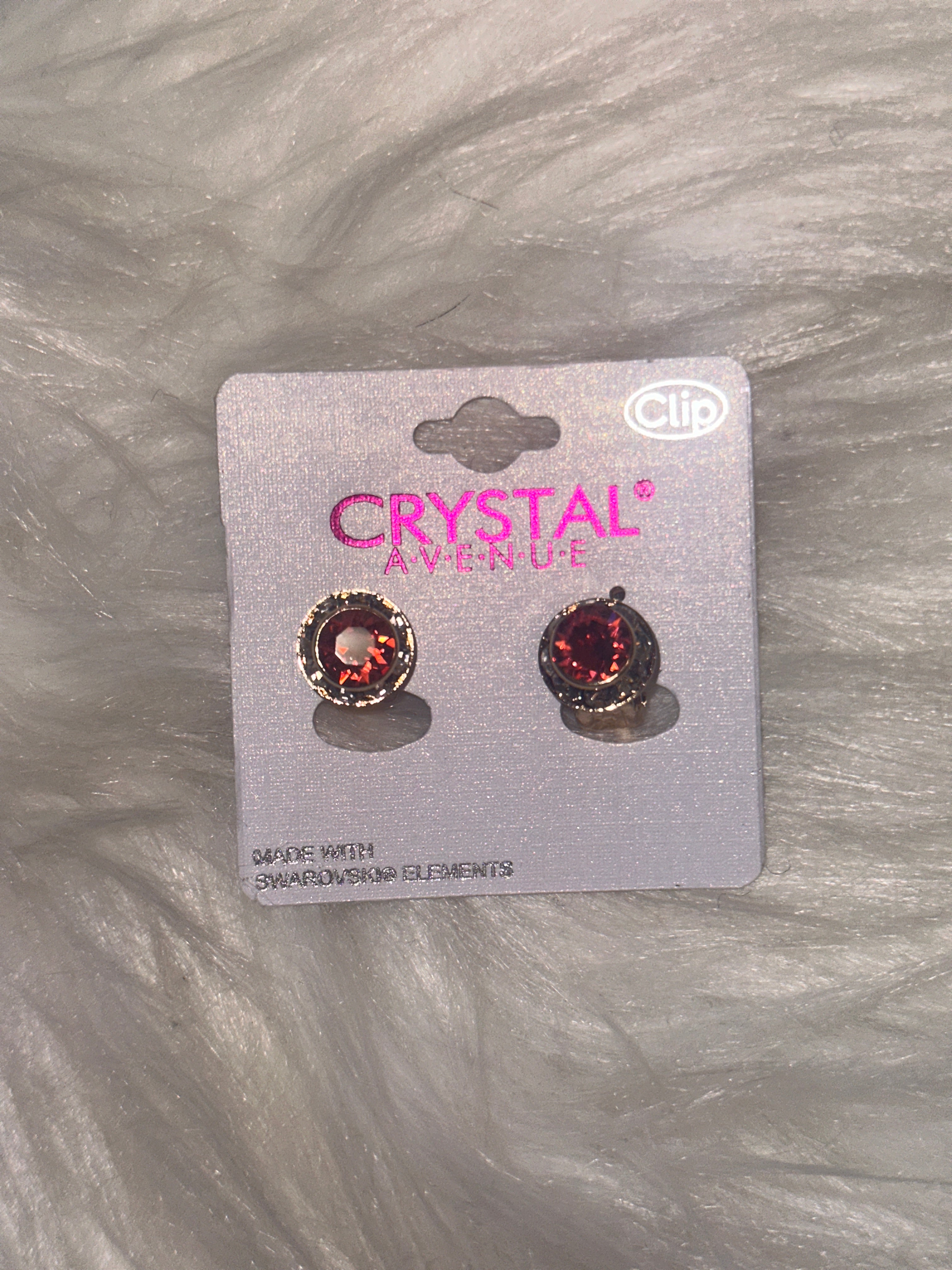 Fuchsia pink Clip on Earrings