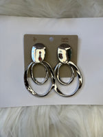 Silver hoop clip on