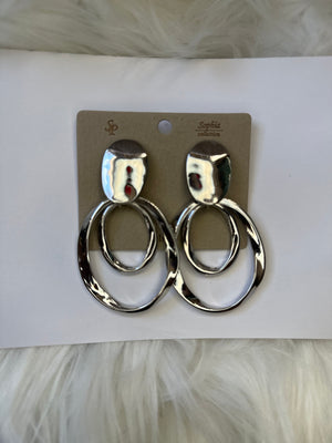 Silver hoop clip on