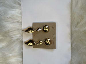 Gold long earrings