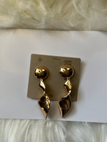 Gold long earrings