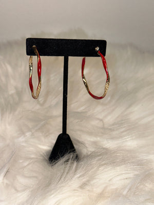 Red and silver hoop